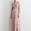 Coast Micro Pleat Bodice Hem Sweep Jersey Bridesmaids Maxi Dress, Blush/Pink