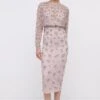 Coast Midi Dress With Embellishment & Long Sleeves, Blush/Pink