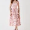 Coast Organza Tiered Midi Dress, Pink
