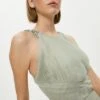 Coast Petite All Over Pleated Bridesmaid Maxi Dress, Sage Green