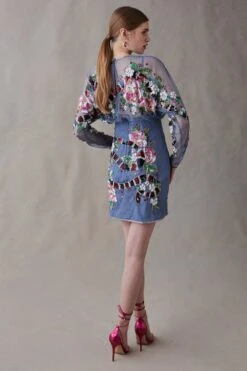 Coast Premium Hand Embellished Mini Dress, Purple/Multi -EleganceWear Store coast premium hand embellished mini dress purple multi1