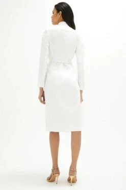 Coast Premium Midi Tuxedo Bridal Dress, White -EleganceWear Store coast premium midi tuxedo bridal dress white1