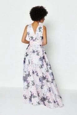 Coast Printed Full High Low Midi Dress, White/Multi -EleganceWear Store coast printed full high low midi dress white multi2 e1594381857524