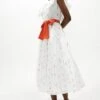 Coast Rainbow Ruffle Cotton Maxi Dress, White/Orange/Multi