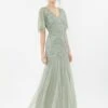 Coast Sequin Angel Sleeve Sequin Maxi Dress, Sage Green