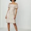 Coast Sequin Embellished Bardot Dress, Light Pink/blush