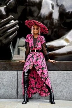 Coast Short Sleeve Wrap Floral Print Maxi Dress, Pink/Multi