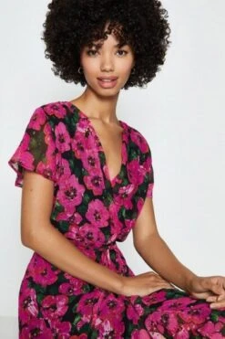 Front Page -EleganceWear Store coast short sleeve wrap print maxi dress pink multi1 e1599826799646