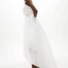Coast Textured Tulle Sequin High Low Bridal Dress, White