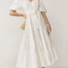 Coast Tiered Cotton Poplin Maxi Dress, White