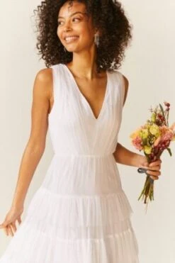 Coast Tulle Tiered Bridal Maxi Dress, Ivory