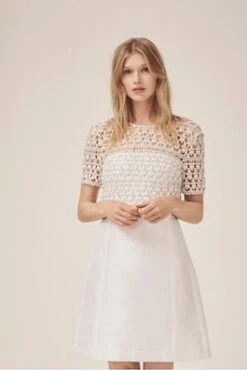 French Connection Consenza Short Bridal Dress, Summer White