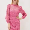 Phase Eight Doris Guipure Lace Highneck Dress, Pink