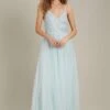 Dorothy Perkins Embellished Strappy Tulle Maxi ​Bridesmaid Dress, Mint Green