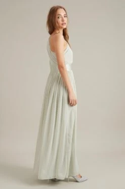 Dorothy Perkins One Shoulder Chiffon Maxi Bridesmaid Dress, Sage Green -EleganceWear Store dorothy perkins one shoulder chiffon maxi bridesmaid dress sage green1