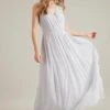 Dorothy Perkins Sleeveless Chiffon Maxi Bridesmaid Dress, Light Grey