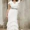 Phase Eight Ellery Frill Maxi Bridal Dress, Ivory