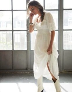 Emory Park Skater Dress With Square Neck, White