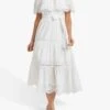 Forever New Phoebe Bardot Shirred Dress, Porcelain White