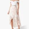 Forever New Rose Print Off Shoulder Dress, White/Multi