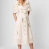 French Connection Eka Embroidered Dress, Summer White/Multi