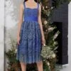 French Connection Elsa Lace Midi Bridesmaid Dress, Blue