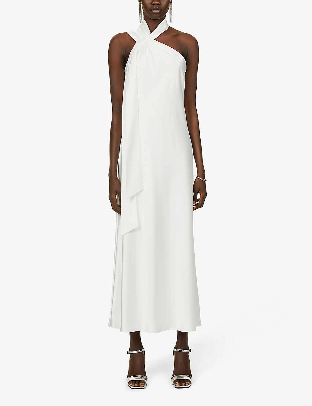 Galvan GALVAN Casablanca Halterneck Satin-crepe Wedding Dress, White 1 Galvan GALVAN Casablanca Halterneck Satin-crepe Wedding Dress, White