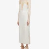 Galvan London Rio Sequinned Midi Dress, White