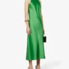 Galvan Sienna Halterneck Satin-crepe Midi Dress, Green