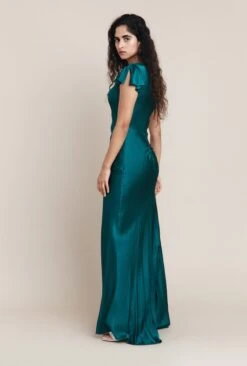 Ghost Ava Satin Maxi Dress, Emerald Green -EleganceWear Store ghost ava satin maxi dress emerald green1