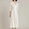 Ghost Elle Satin Midi Bridal Dress, Ivory