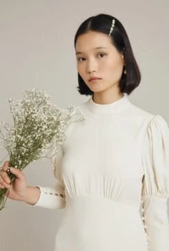 Ghost Laurel Sleeve Wedding Dress Cloud Dancer, Ivory