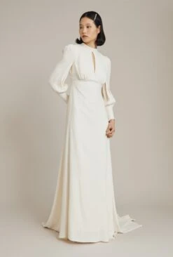 Ghost Luna Sleeve Wedding Dress, Cloud Dancer/Ivory