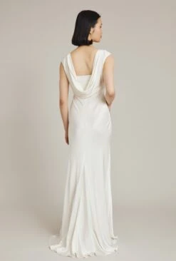 Ghost Olivia Satin Maxi Wedding Dress, Ivory -EleganceWear Store ghost olivia satin maxi wedding dress ivory1