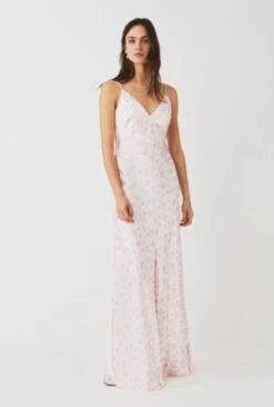 Ghost Primrose Slip Maxi Dress Clover Bunch, Pink/Blush