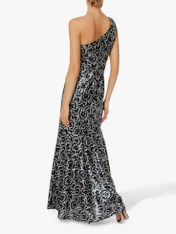 Gina Bacconi Beezus Embellished Floral Maxi Dress, Navy/Silver -EleganceWear Store gina bacconi beezus embellished floral maxi dress navy silver1