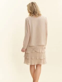 Gina Bacconi Camira Lace Shoulder Bead Tier Jacket Dress, Winter Cream -EleganceWear Store gina bacconi camira lace shoulder bead tier jacket dress winter cream§1
