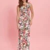 Gina Bacconi Madison Floral Print Jersey Maxi Dress, White/Multi
