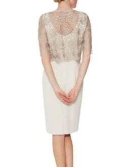 Gina Bacconi Women's Roni Dress And Jacket Mother Of The Bride, Cutter Cream -EleganceWear Store gina bacconi womens roni dress and jacket mother of the bride cutter cream1 e1605536117290
