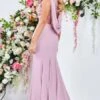Goddiva Cowl Back Chiffon Maxi Bridesmaid Dress, Light Pink/Blush