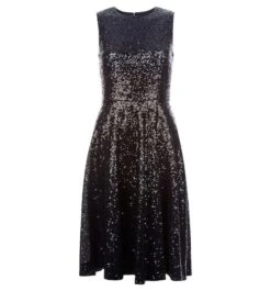 Hobbs Robin Sequin Dress, Black/Blue