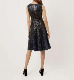 Hobbs Robin Sequin Dress, Black/Blue -EleganceWear Store hobbs Robin sequin Dress black2