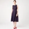 Hobbs Adeline Spot Dress, Navy/Burgundy