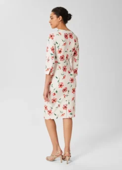 Hobbs Aleena Floral Shift Dress, Cream/Red/Multi -EleganceWear Store hobbs aleena floral shift dress cream red multi1 e1653599278273