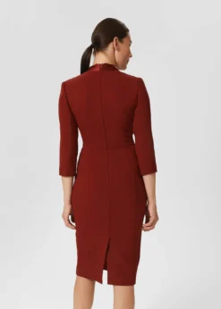 Hobbs Alisa Shift Dress, Deep Vermillion/Red -EleganceWear Store hobbs alisa shift dress deep vermillion red2