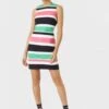 Hobbs Alya Cotton Blend Stripe Shift Dress, Multi