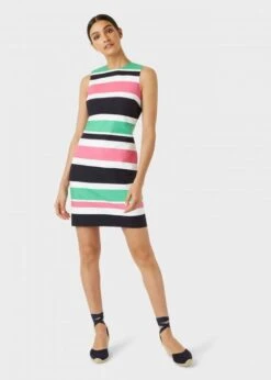 Hobbs Alya Cotton Blend Stripe Shift Dress, Multi