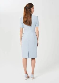 Hobbs Ana Crepe Shift Dress, Pale Blue -EleganceWear Store hobbs ana crepe shit dress pale blue1 e1609777015768