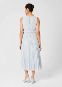 Hobbs Blythe Pleated Fit And Flare Dress, Celeste Light Blue -EleganceWear Store hobbs blythe pleated fit and flare dress celeste light blue1 e1653596439792