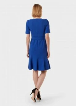Hobbs Bria Belted Shift Sleeve Dress, Blue -EleganceWear Store hobbs bria belted shift sleeve dress blue1 e1589403288214